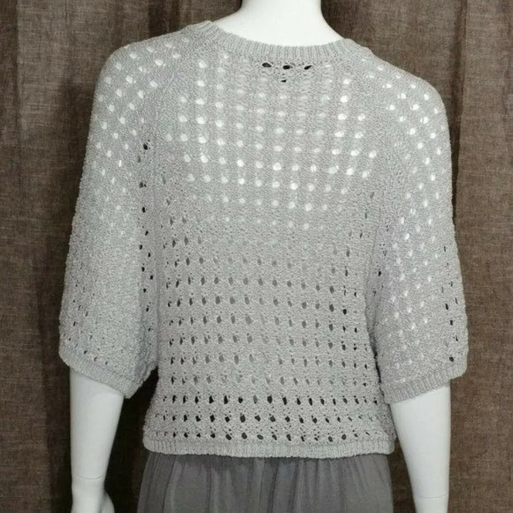 Melia Open Knit Dolman Sleeve Sweater Size XS